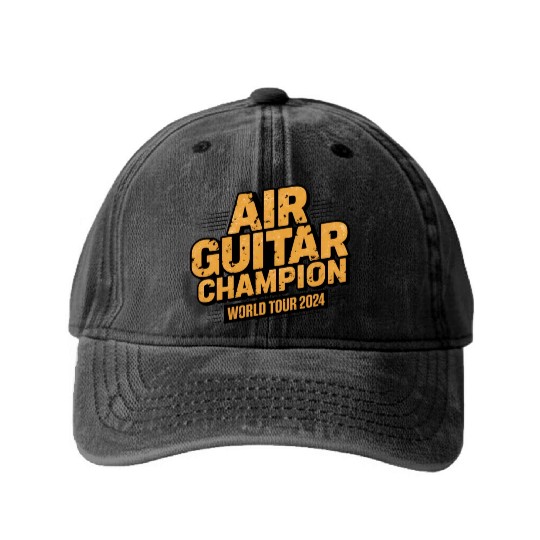 AIR GUITAR CHAMPION WORLD TOUR 2024 Washed Denim Baseball Caps