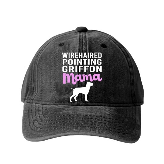 Mothers Day Wirehaired Pointing Griffon Dog Mom Washed Denim Baseball Caps