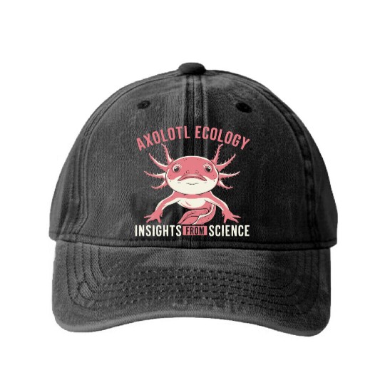 Axolotl Science Teacher Mexican Salamander Washed Denim Baseball Caps
