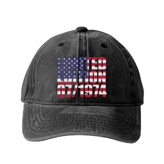 50th birthday Limited Edition USA 07/1974 Washed Denim Baseball Caps