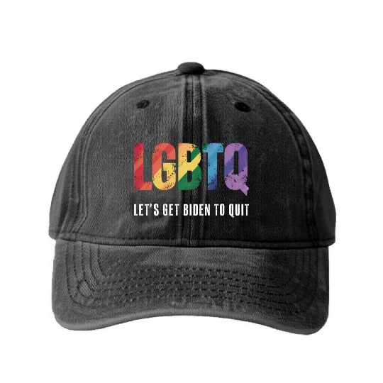 LGBTQ Lets Get Biden To Quite Gay Pride Washed Denim Baseball Caps