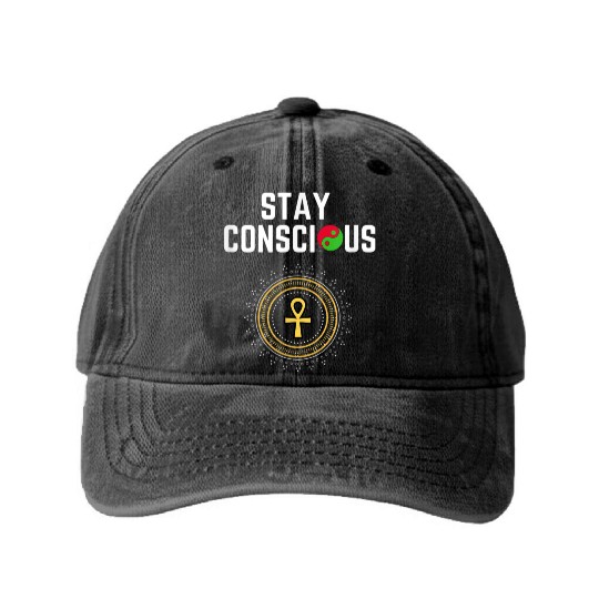 Stay Conscious Afrocentric Clothing Washed Denim Baseball Caps