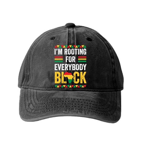 Everybody Black Gift Afro American Washed Denim Baseball Caps