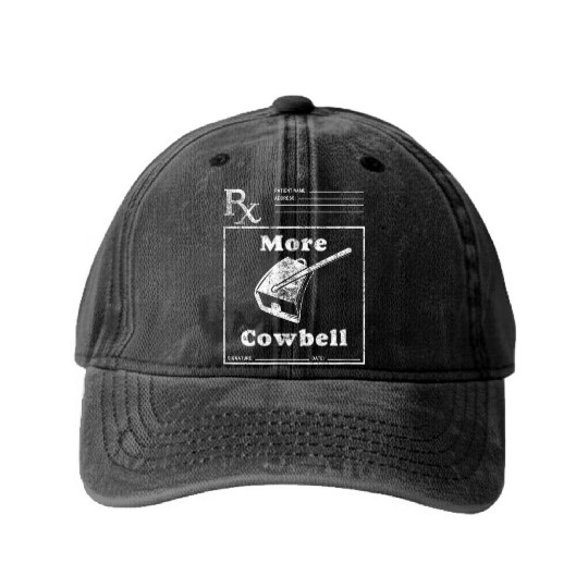 Funny Cowbell Novelty Comedy Washed Denim Baseball Caps