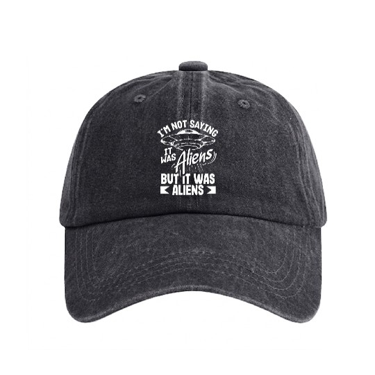 Funny Alien Ufo Extraterrestrials Lover Gift Washed Denim Baseball Caps