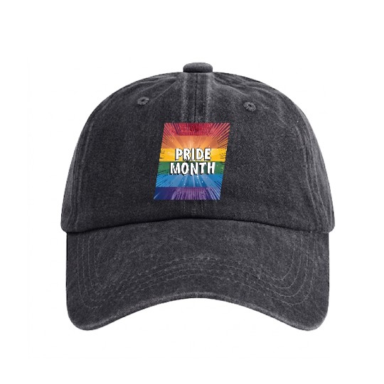 LGBTQ Pride Month Washed Denim Baseball Caps