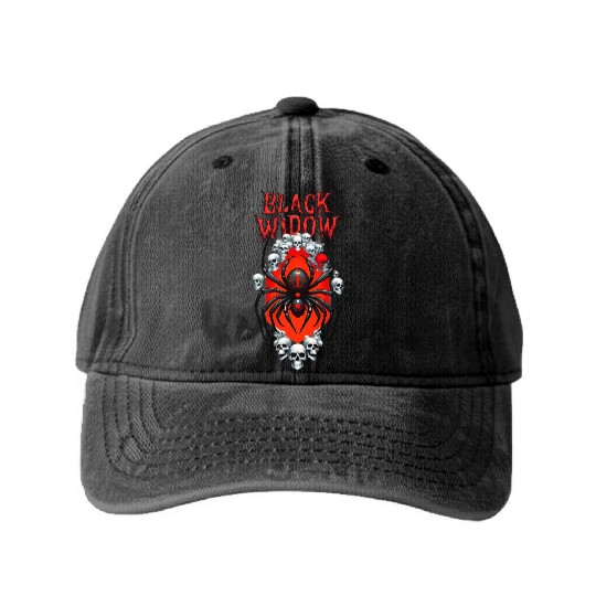 BLACK WIDOW Washed Denim Baseball Caps