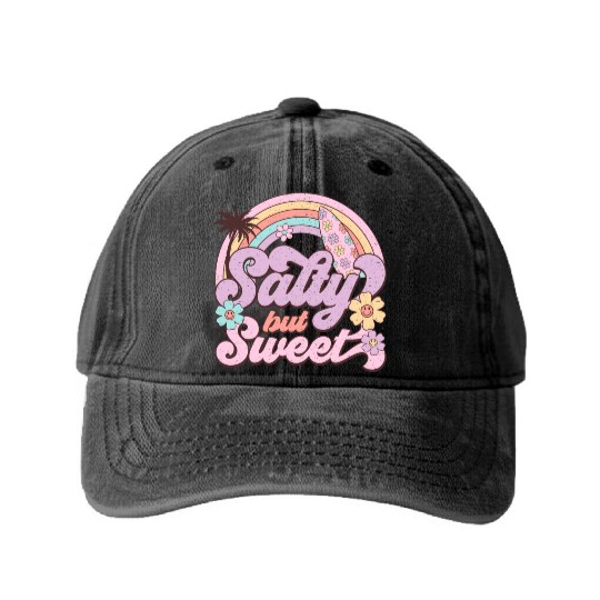 Salty butt Sweet Washed Denim Baseball Caps