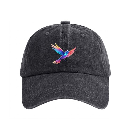 bird graphic design Washed Denim Baseball Caps