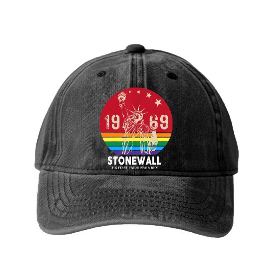 The First Pride Was A Riot 1969 Stonewall LGBTQ Washed Denim Baseball Caps