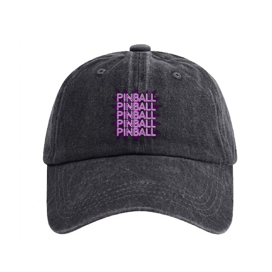 Pinball Purple Neon Washed Denim Baseball Caps