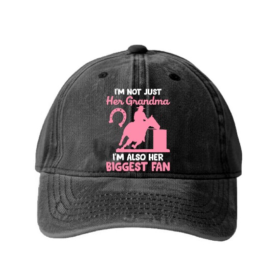 Barrel Racer Barrel Racing Rodeo Horse Grandma Big Washed Denim Baseball Caps