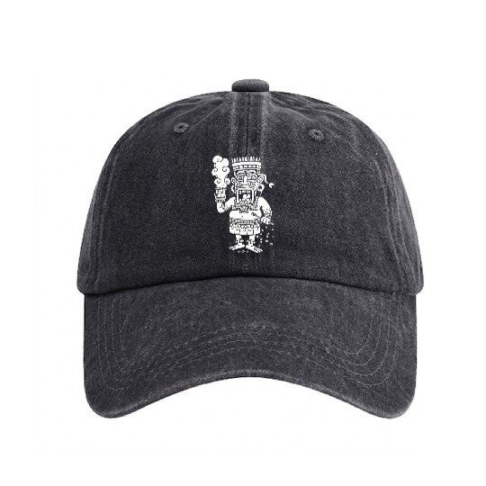 Maya God Mayan Mythology Buluc Chabtan Washed Denim Baseball Caps