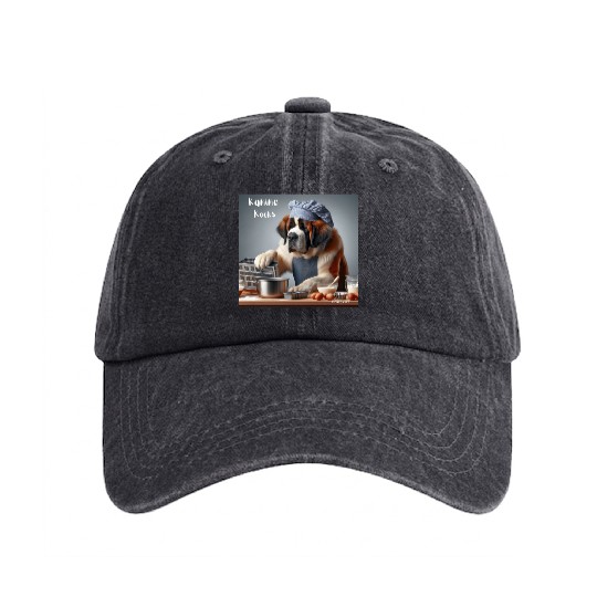 cool fun food dog Washed Denim Baseball Caps