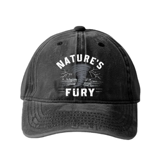 Tornado Chasing Adventures: Embrace Nature's Fury Washed Denim Baseball Caps