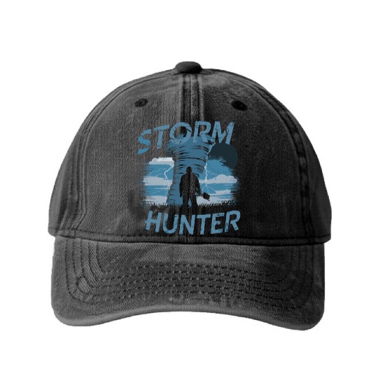 Tornado Chasing Adventures: Embrace Nature's Fury Washed Denim Baseball Caps