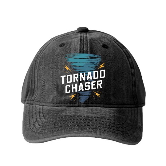 Tornado Chasing Adventures: Embrace Nature's Fury Washed Denim Baseball Caps