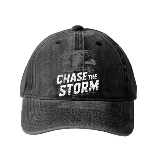 Tornado Chasing Adventures: Embrace Nature's Fury Washed Denim Baseball Caps