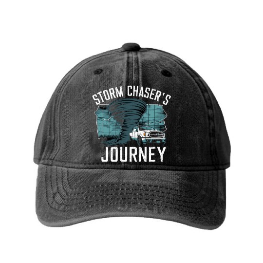 Tornado Chasing Adventures: Embrace Nature's Fury Washed Denim Baseball Caps