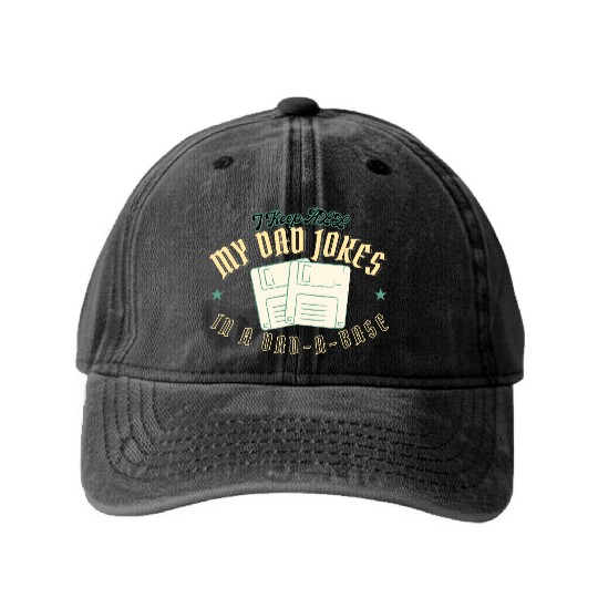 Funny dad jokes from son or daughter fathers day Washed Denim Baseball Caps