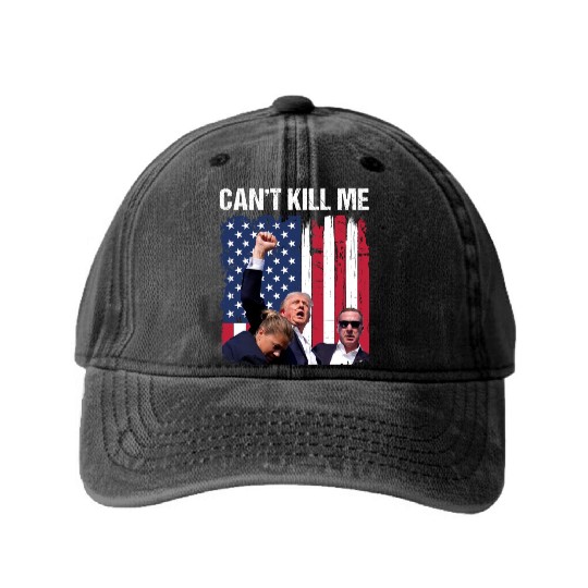President Trump Assassination Attempt Trump 2024 Washed Denim Baseball Caps