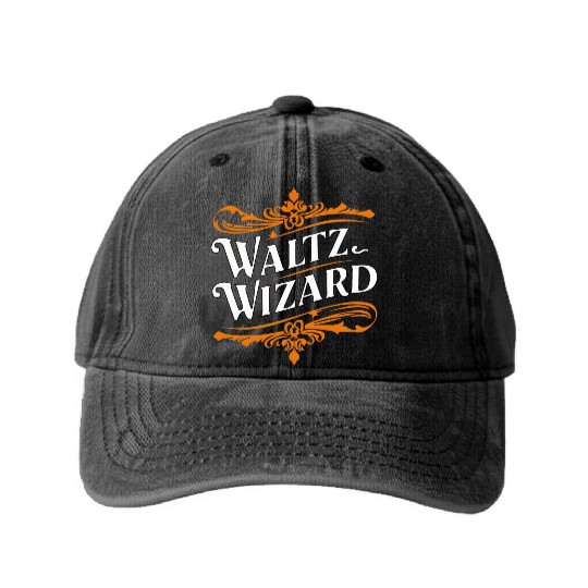 Waltz Wizard Ballroom Dancing Washed Denim Baseball Caps