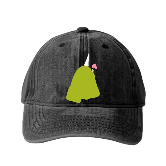 Crawly Gnome Tiny Green Wizard, Funny Green Gnome Washed Denim Baseball Caps