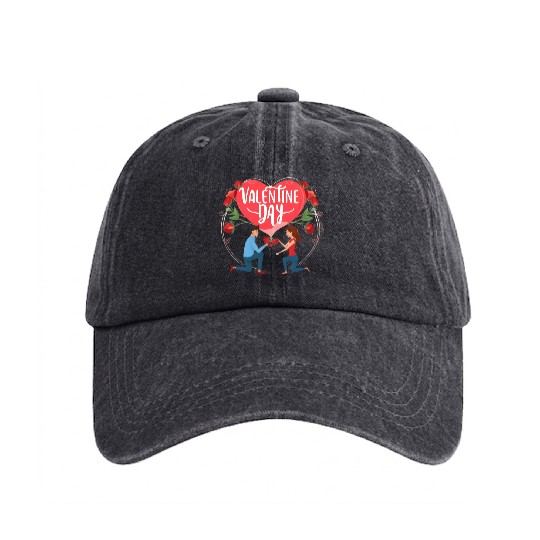Valentine's day Washed Denim Baseball Caps