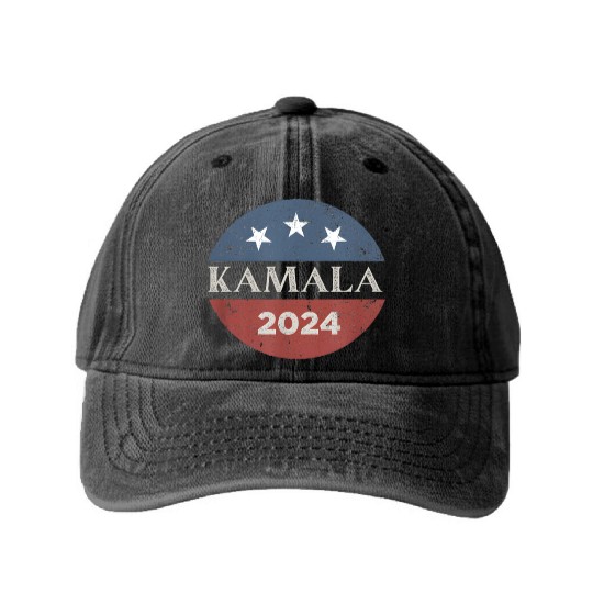 Kamala Harris for President 2024 Washed Denim Baseball Caps