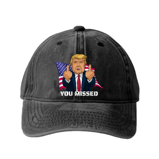 Trump 2024 You Missed Presidential Campaign Rally Washed Denim Baseball Caps