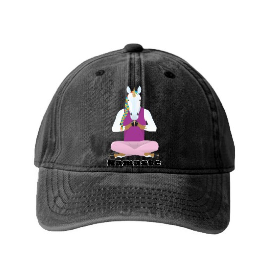 Yoga Unicorn Washed Denim Baseball Caps
