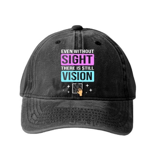 There Is Still Vision Blind Braille Writer Washed Denim Baseball Caps