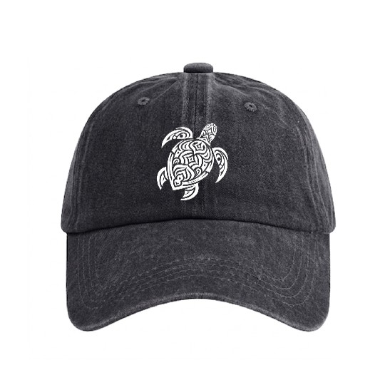 Elegant T Tattoo Turtle Washed Denim Baseball Caps