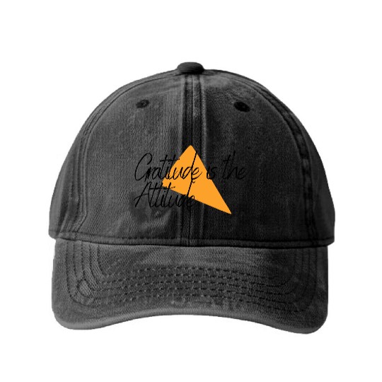 Gratitude Mindset Washed Denim Baseball Caps