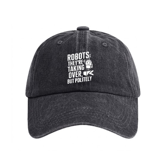 Robotics AI Automation Machine Learning Washed Denim Baseball Caps
