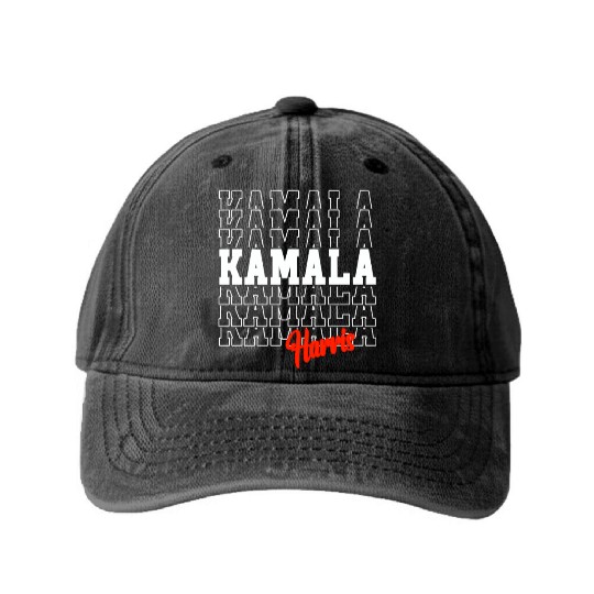 Kamala Harris President USA 2024 Washed Denim Baseball Caps