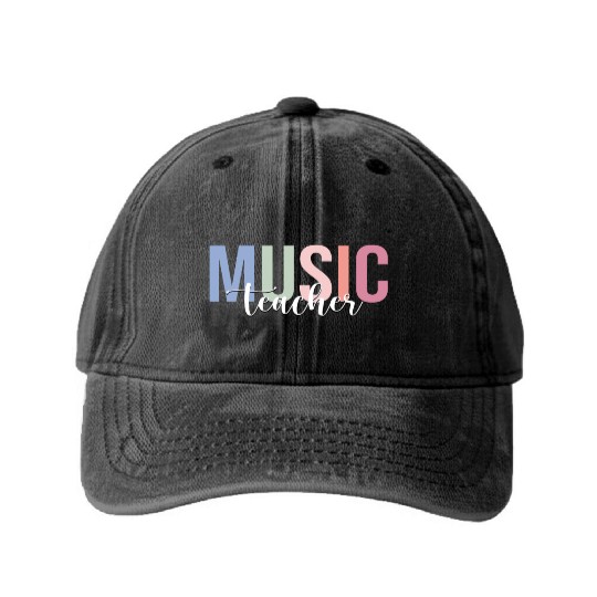 Music Teacher School Musician Washed Denim Baseball Caps