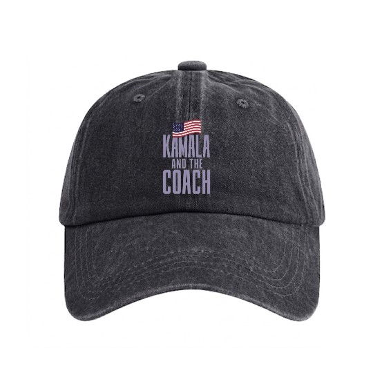 Kamala and the Coach 2024: Support the Future Washed Denim Baseball Caps