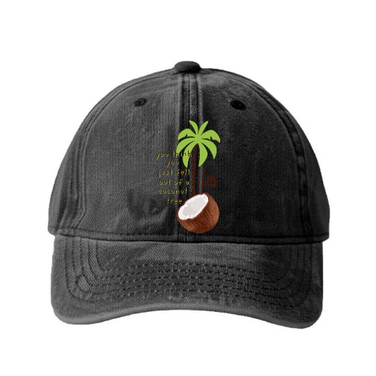 Coconut Tree Kamala Harris Democrats Election 2024 Washed Denim Baseball Caps