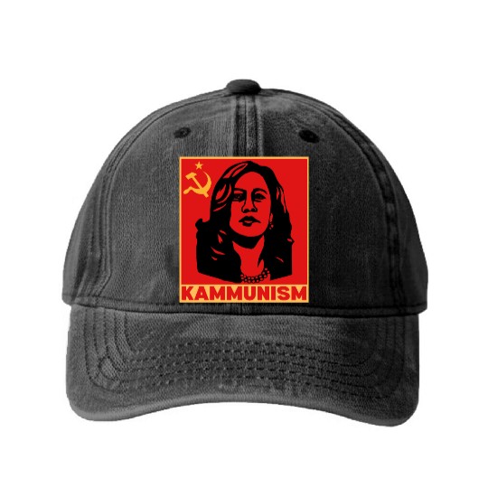 Kamala Harris Kammunism communism 2024 Washed Denim Baseball Caps