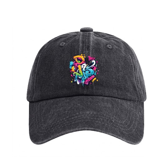 cool winter graffiti Washed Denim Baseball Caps