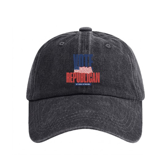 Vote Republican Election 2024 Washed Denim Baseball Caps design