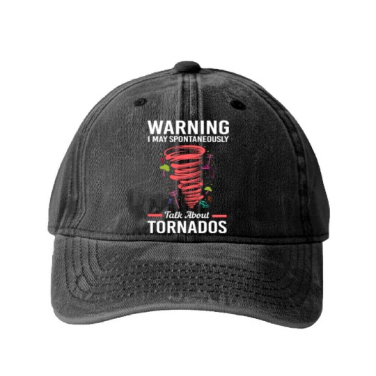 May Spontaneously Talk About Tornado Meteorologist Washed Denim Baseball Caps