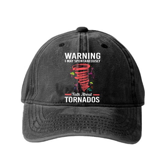 May Spontaneously Talk About Tornado Meteorologist Washed Denim Baseball Caps