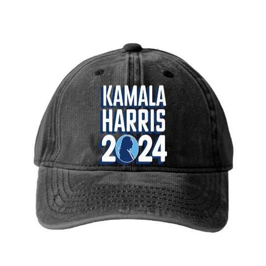 Support Kamala Harris Washed Denim Baseball Caps