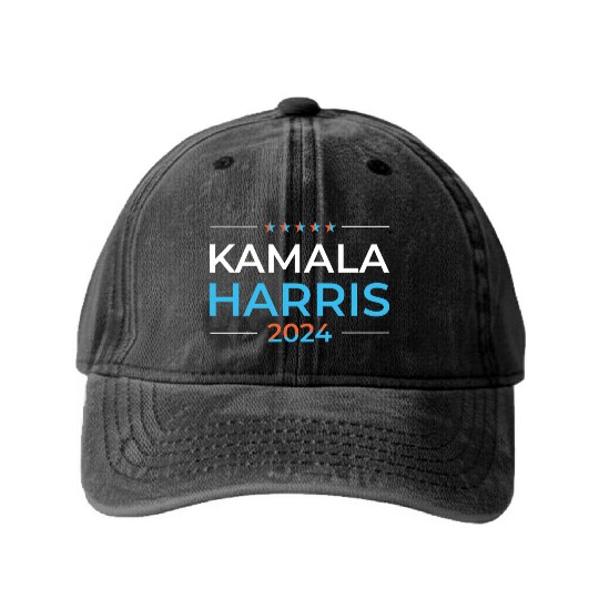 Kamala Harris for President 2024 Washed Denim Baseball Caps