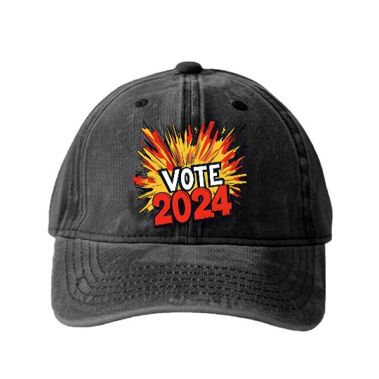 Vote 2024 Election Washed Denim Baseball Caps 0011