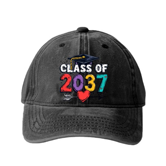 Celebrating the Class of 2037: A Colorful Future Washed Denim Baseball Caps