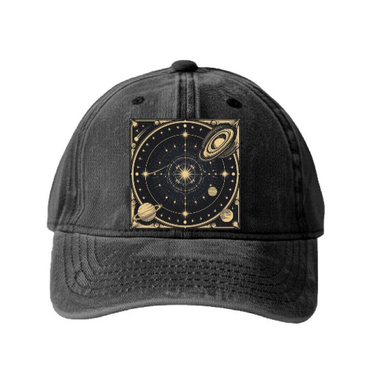 celestial dream Washed Denim Baseball Caps