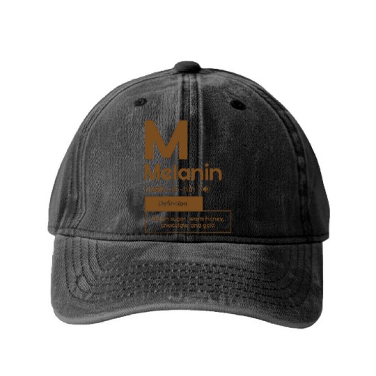 Melanin Definition Brown Sugar Warm Honey Washed Denim Baseball Caps